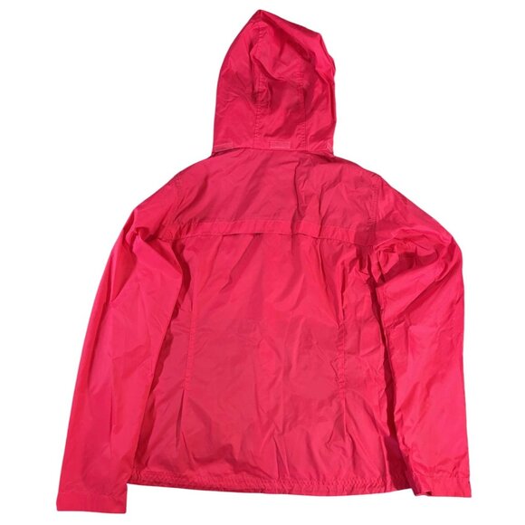 Columbia Womens Lightweight Waterproof Hooded Zfipper Jacket Pink Nylon Large - Picture 2 of 8